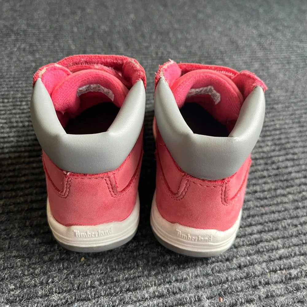 Timberland Courma Kid Winter Boot Toddler 7 Pink Grey Nubuck Leather Hook Loop